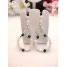Emerald & Mother Of Pearl Hooped Style Earrings
